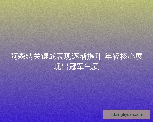 阿森纳关键战表现逐渐提升 年轻核心展现出冠军气质
